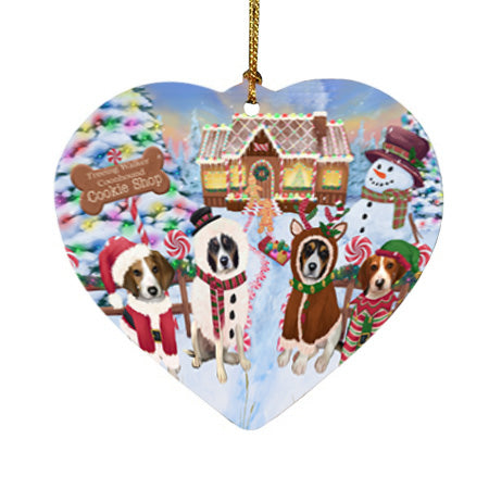 Holiday Gingerbread Cookie Shop Treeing Walker Coonhounds Dog Heart Christmas Ornament HPOR56983