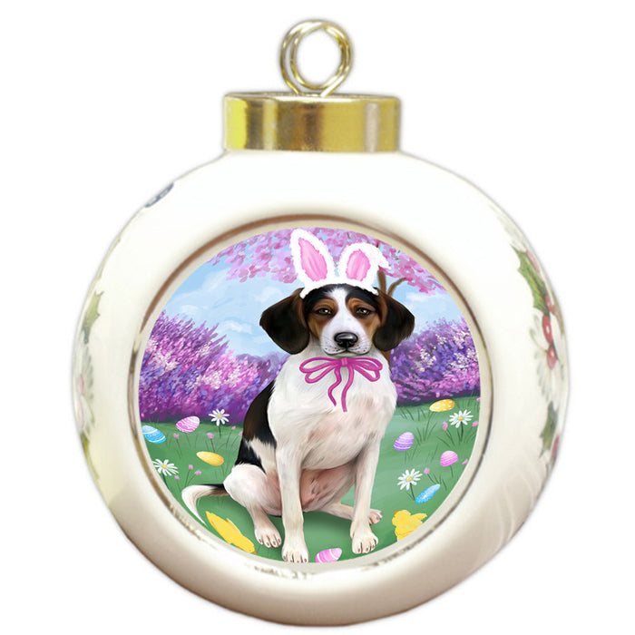Treeing Walker Coonhound Dog Easter Holiday Round Ball Christmas Ornament RBPOR49284