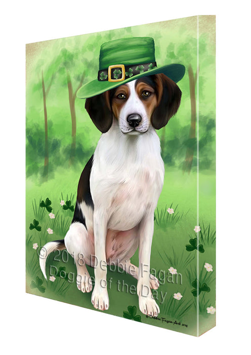 St. Patricks Day Irish Portrait Treeing Walker Coonhound Dog Canvas Wall Art CVS59655