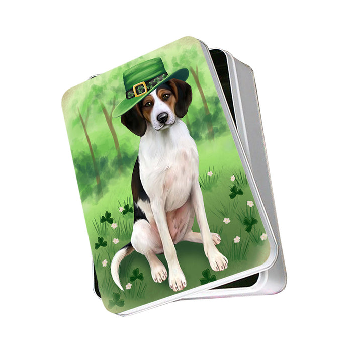 St. Patricks Day Irish Portrait Treeing Walker Coonhound Dog Photo Storage Tin PITN49418