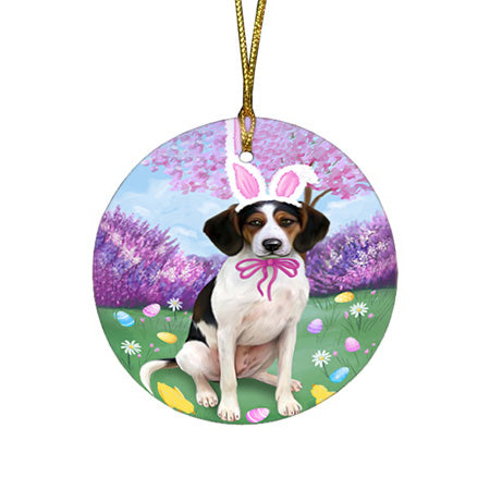 Treeing Walker Coonhound Dog Easter Holiday Round Flat Christmas Ornament RFPOR49275