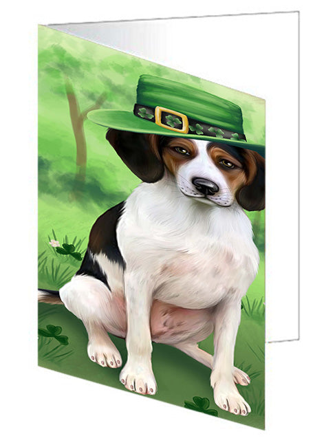 St. Patricks Day Irish Portrait Treeing Walker Coonhound Dog Handmade Artwork Assorted Pets Greeting Cards and Note Cards with Envelopes for All Occasions and Holiday Seasons GCD52283