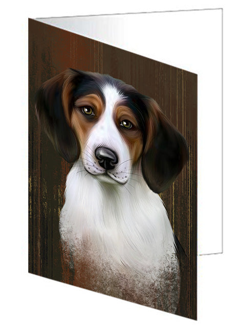 Rustic Treeing Walker Coonhound Dog Handmade Artwork Assorted Pets Greeting Cards and Note Cards with Envelopes for All Occasions and Holiday Seasons GCD55520