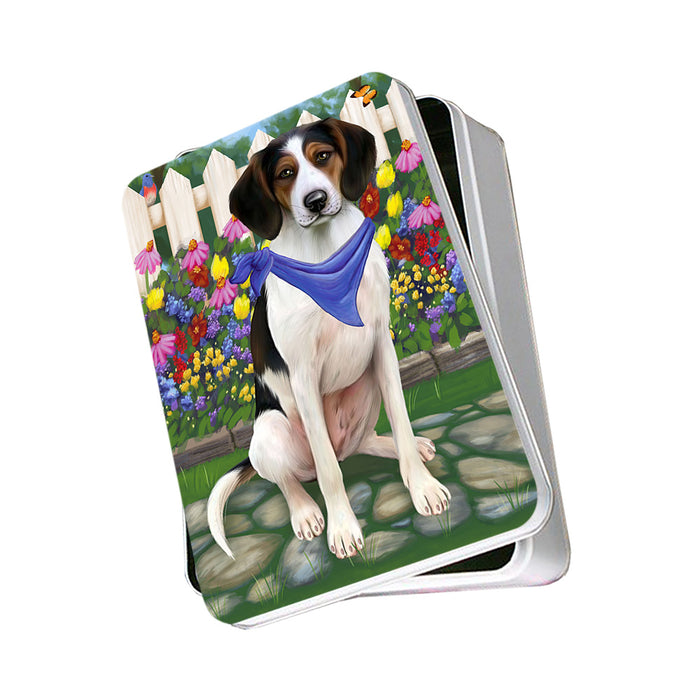 Spring Floral Treeing Walker Coonhound Dog Photo Storage Tin PITN51836