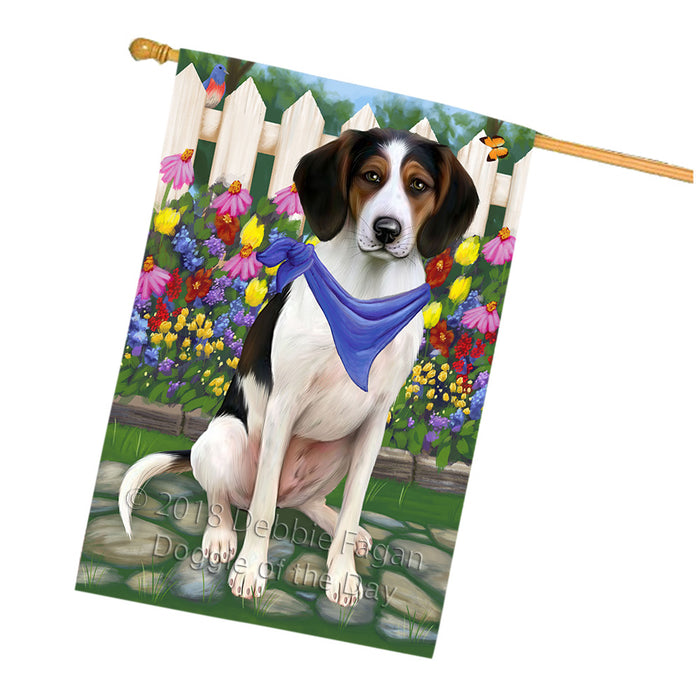 Spring Floral Treeing Walker Coonhound Dog House Flag FLG50142