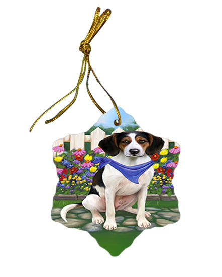 Spring Floral Treeing Walker Coonhound Dog Star Porcelain Ornament SPOR52171