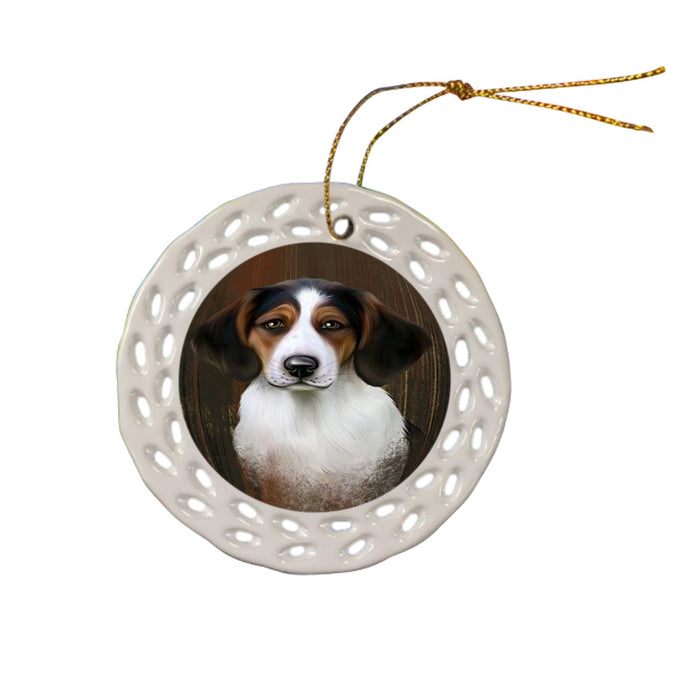 Rustic Treeing Walker Coonhound Dog Ceramic Doily Ornament DPOR50491