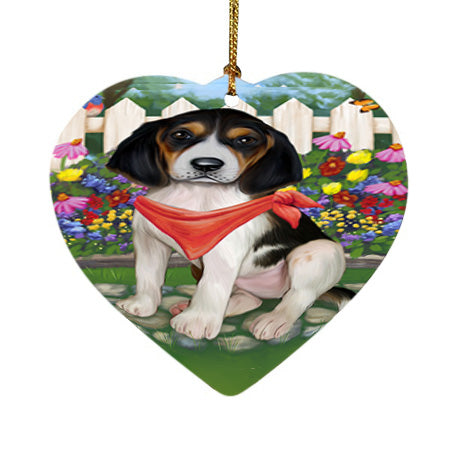 Spring Floral Treeing Walker Coonhound Dog Heart Christmas Ornament HPOR52181