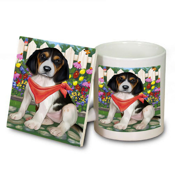 Spring Floral Treeing Walker Coonhound Dog Mug and Coaster Set MUC52266