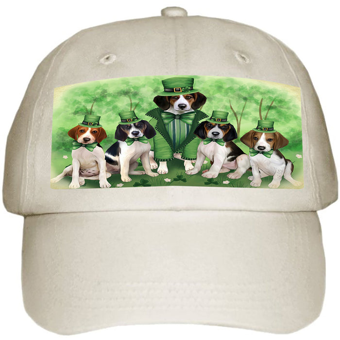 St. Patricks Day Irish Family Portrait Treeing Walker Coonhounds Dog Ball Hat Cap HAT51990