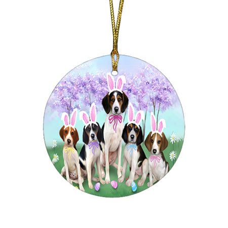 Treeing Walker Coonhounds Dog Easter Holiday Round Flat Christmas Ornament RFPOR49276