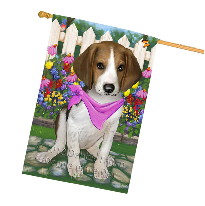 Spring Floral Treeing Walker Coonhound Dog House Flag FLG50144