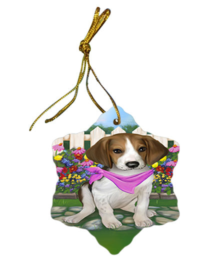 Spring Floral Treeing Walker Coonhound Dog Star Porcelain Ornament SPOR52173