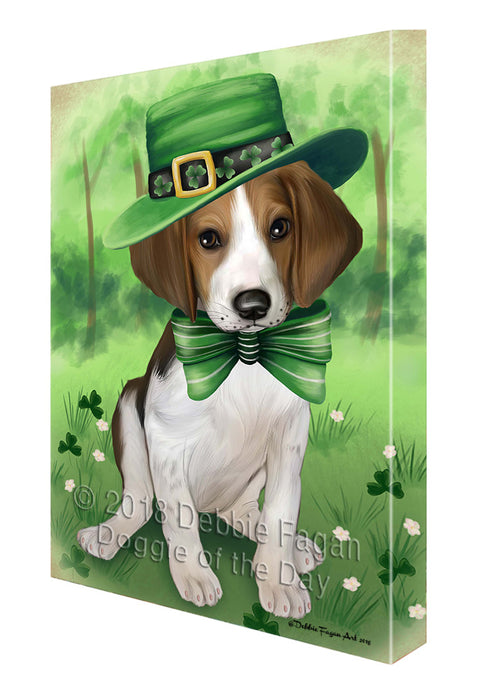St. Patricks Day Irish Portrait Treeing Walker Coonhound Dog Canvas Wall Art CVS59673