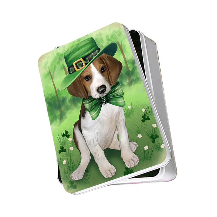 St. Patricks Day Irish Portrait Treeing Walker Coonhound Dog Photo Storage Tin PITN49420