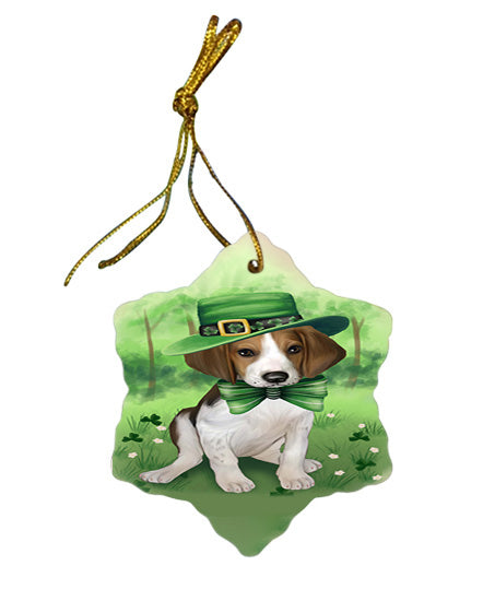St. Patricks Day Irish Portrait Treeing Walker Coonhound Dog Star Porcelain Ornament SPOR49412