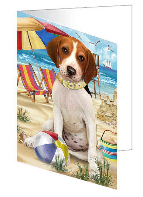 Pet Friendly Beach Treeing Walker Coonhound Dog Handmade Artwork Assorted Pets Greeting Cards and Note Cards with Envelopes for All Occasions and Holiday Seasons GCD54335