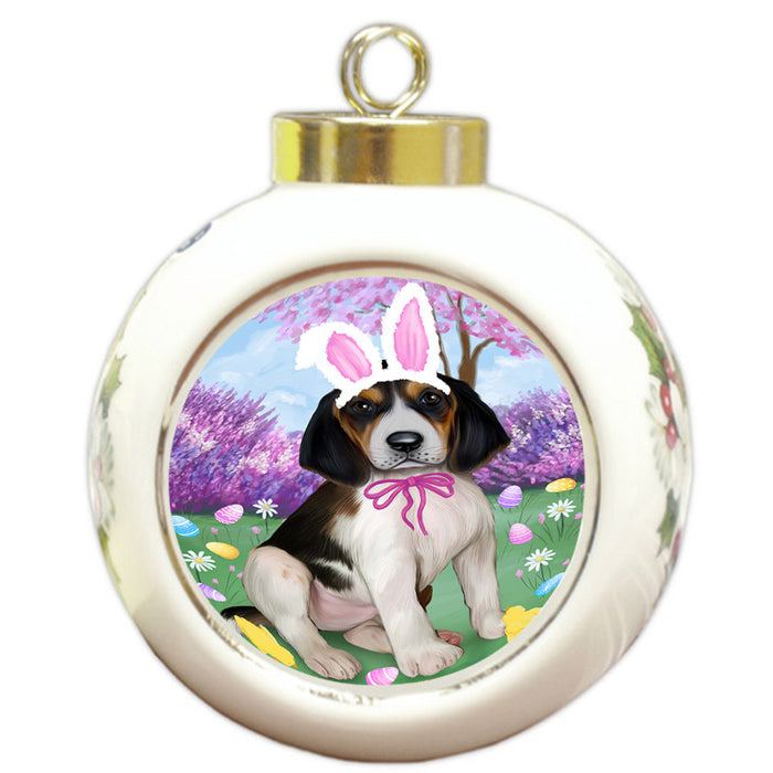 Treeing Walker Coonhound Dog Easter Holiday Round Ball Christmas Ornament RBPOR49286