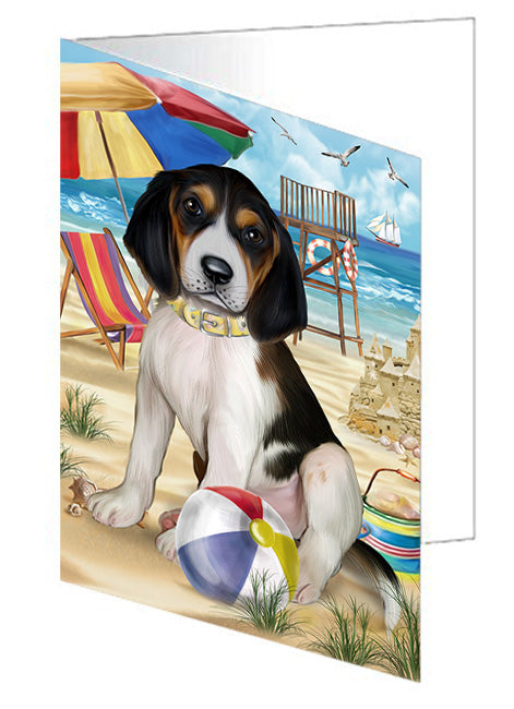 Pet Friendly Beach Treeing Walker Coonhound Dog Handmade Artwork Assorted Pets Greeting Cards and Note Cards with Envelopes for All Occasions and Holiday Seasons GCD54338