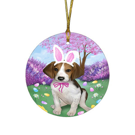 Treeing Walker Coonhound Dog Easter Holiday Round Flat Christmas Ornament RFPOR49278