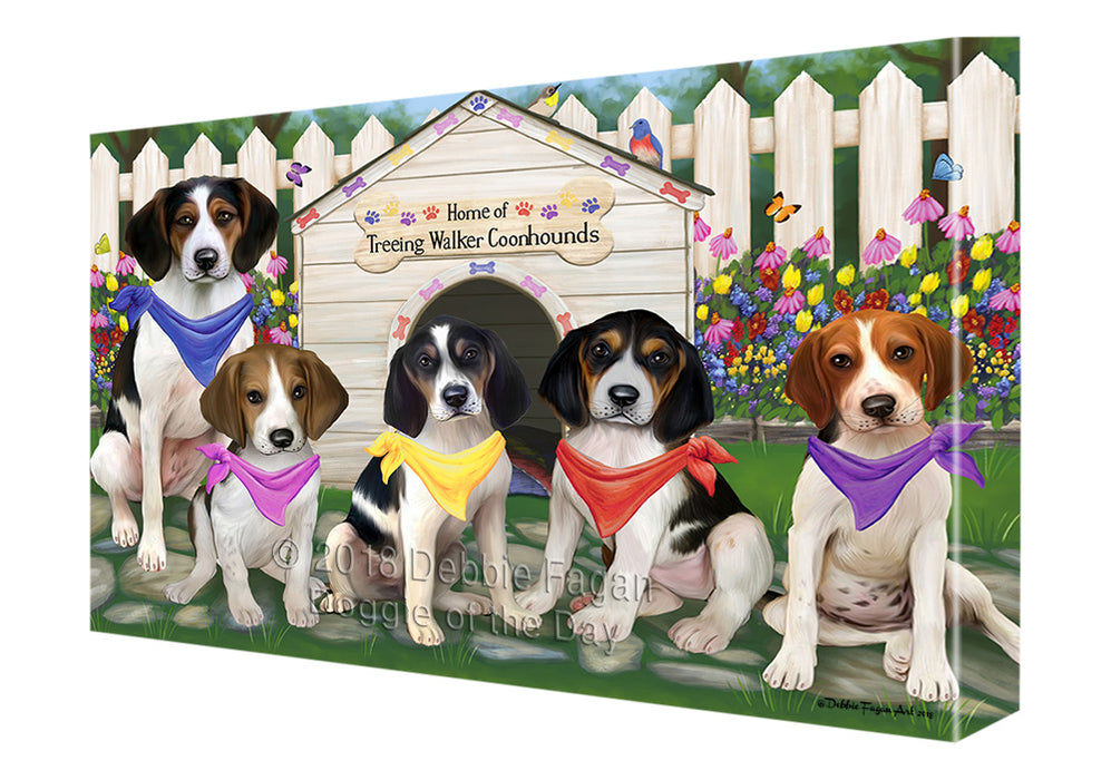 Spring Dog House Treeing Walker Coonhounds Dog Canvas Wall Art CVS66967