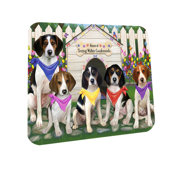 Spring Dog House Treeing Walker Coonhounds Dog Coasters Set of 4 CST50094