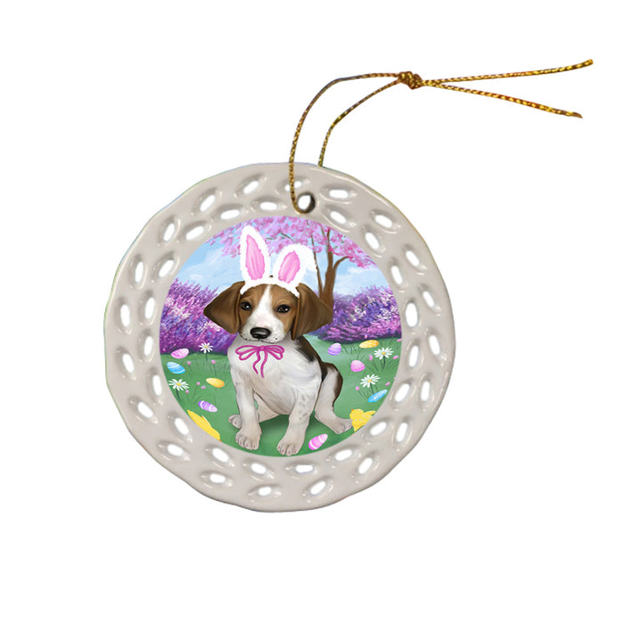 Treeing Walker Coonhound Dog Easter Holiday Ceramic Doily Ornament DPOR49287