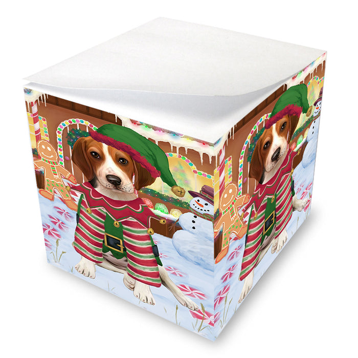 Christmas Gingerbread House Candyfest Treeing Walker Coonhound Dog Note Cube NOC54648
