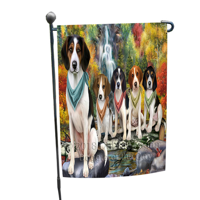 Scenic Waterfall Treeing Walker Coonhounds Dog Garden Flag GFLG51965
