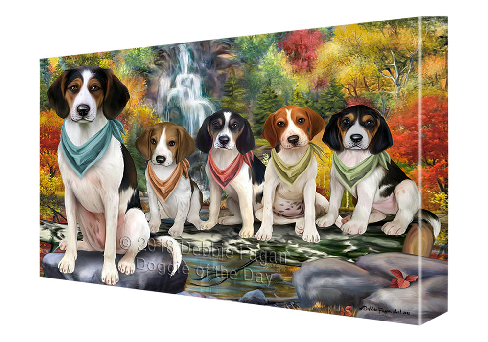 Scenic Waterfall Treeing Walker Coonhounds Dog Canvas Print Wall Art Décor CVS84977