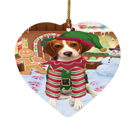 Christmas Gingerbread House Candyfest Treeing Walker Coonhound Dog Heart Christmas Ornament HPOR56932