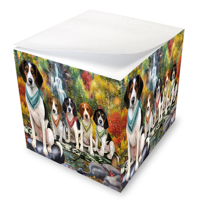 Scenic Waterfall Treeing Walker Coonhounds Dog Note Cube NOC51968