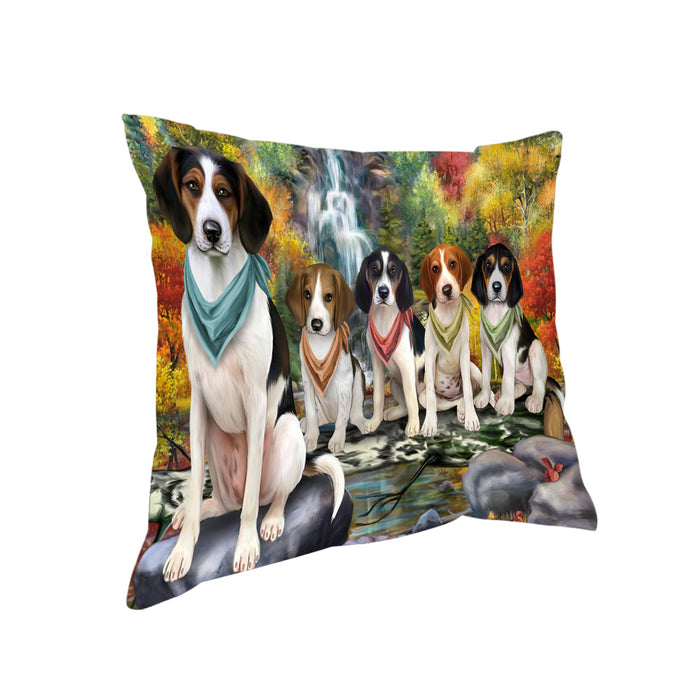 Scenic Waterfall Treeing Walker Coonhounds Dog Pillow PIL64236