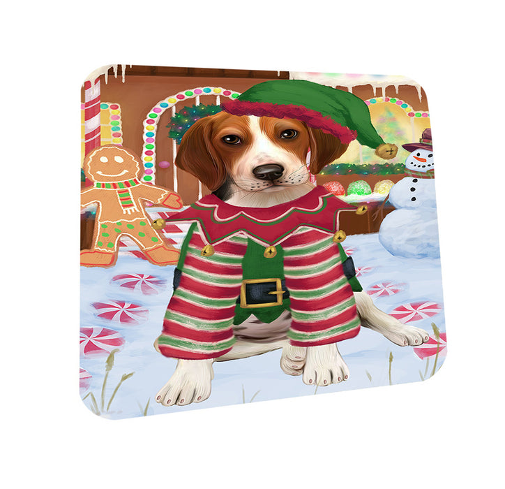 Christmas Gingerbread House Candyfest Treeing Walker Coonhound Dog Coasters Set of 4 CST56534