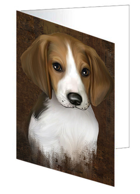 Rustic Treeing Walker Coonhound Dog Handmade Artwork Assorted Pets Greeting Cards and Note Cards with Envelopes for All Occasions and Holiday Seasons GCD67511