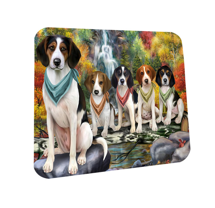 Scenic Waterfall Treeing Walker Coonhounds Dog Coasters Set of 4 CST51927