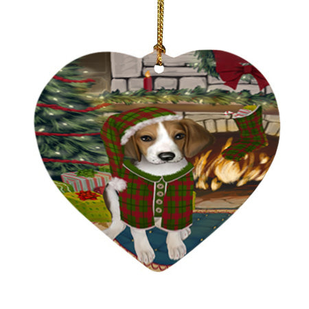 The Stocking was Hung Treeing Walker Coonhound Dog Heart Christmas Ornament HPOR55994
