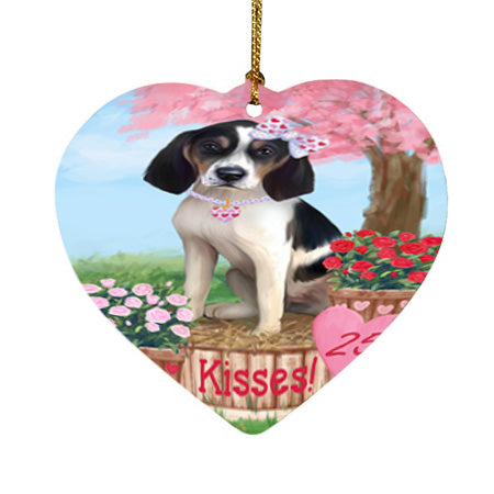 Rosie 25 Cent Kisses Treeing Walker Coonhound Dog Heart Christmas Ornament HPOR56606