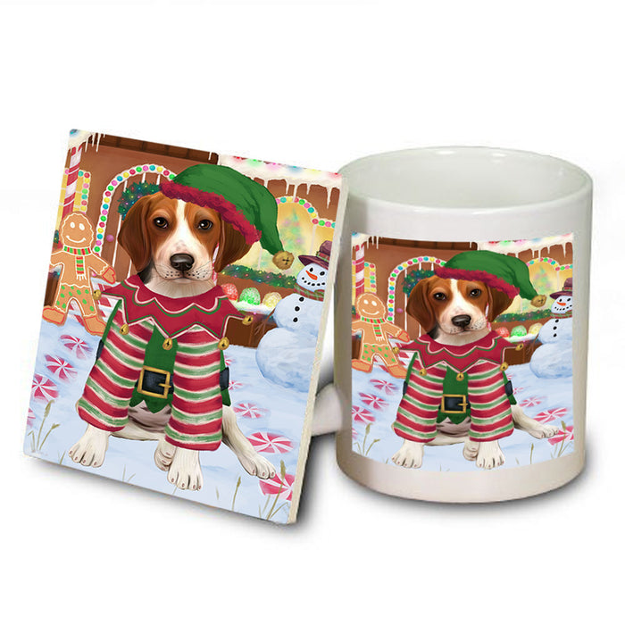 Christmas Gingerbread House Candyfest Treeing Walker Coonhound Dog Mug and Coaster Set MUC56568
