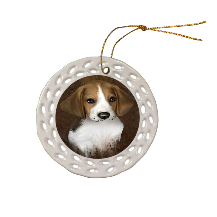 Rustic Treeing Walker Coonhound Dog Ceramic Doily Ornament DPOR54494