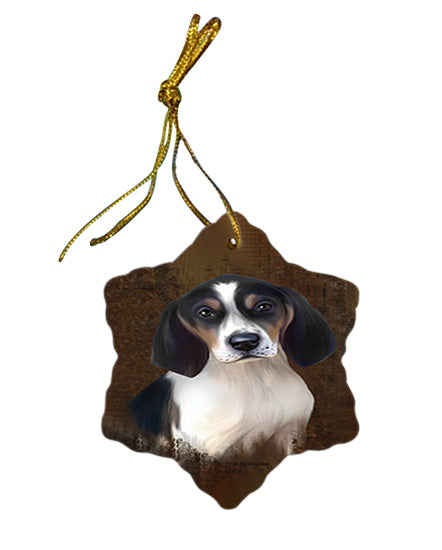 Rustic Treeing Walker Coonhound Dog Star Porcelain Ornament SPOR54486