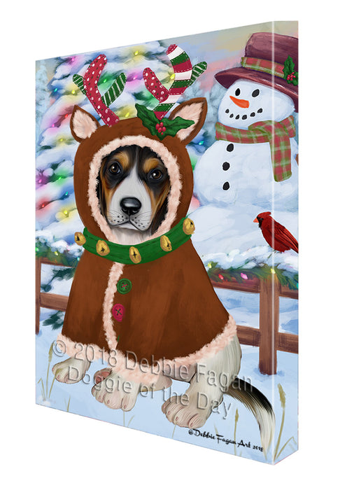 Christmas Gingerbread House Candyfest Treeing Walker Coonhound Dog Canvas Print Wall Art Décor CVS131417