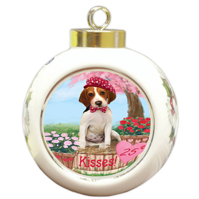 Rosie 25 Cent Kisses Treeing Walker Coonhound Dog Round Ball Christmas Ornament RBPOR56608