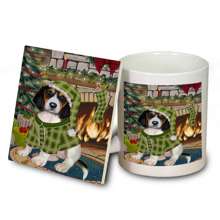 The Stocking was Hung Treeing Walker Coonhound Dog Mug and Coaster Set MUC55632