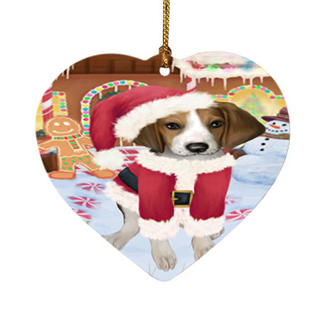 Christmas Gingerbread House Candyfest Treeing Walker Coonhound Dog Heart Christmas Ornament HPOR56934
