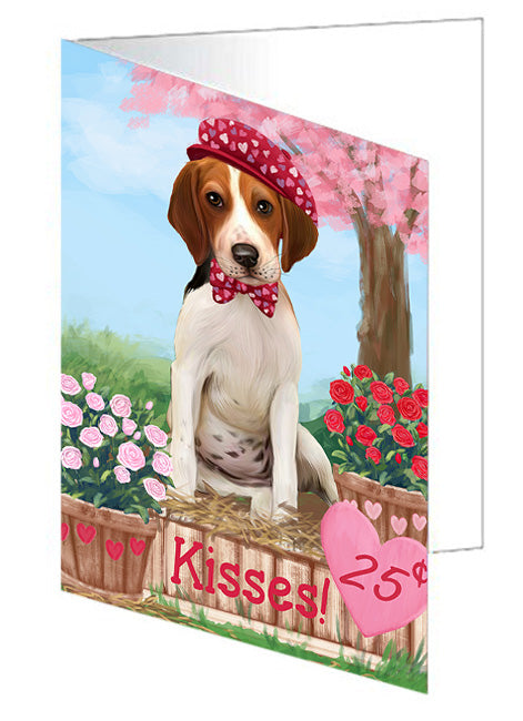 Rosie 25 Cent Kisses Treeing Walker Coonhound Dog Handmade Artwork Assorted Pets Greeting Cards and Note Cards with Envelopes for All Occasions and Holiday Seasons GCD73271