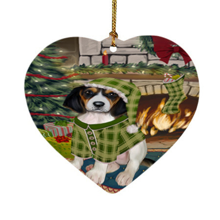 The Stocking was Hung Treeing Walker Coonhound Dog Heart Christmas Ornament HPOR55996