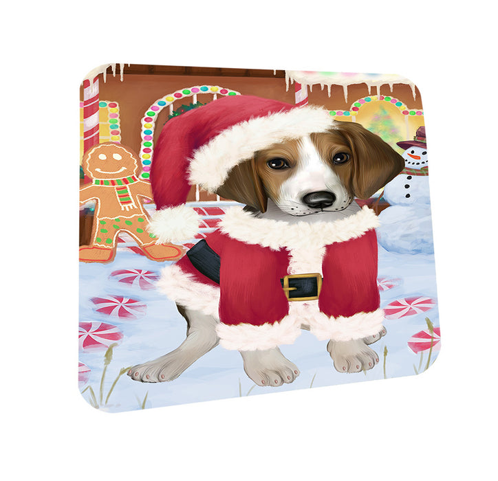 Christmas Gingerbread House Candyfest Treeing Walker Coonhound Dog Coasters Set of 4 CST56536