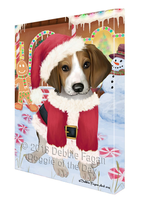 Christmas Gingerbread House Candyfest Treeing Walker Coonhound Dog Canvas Print Wall Art Décor CVS131426