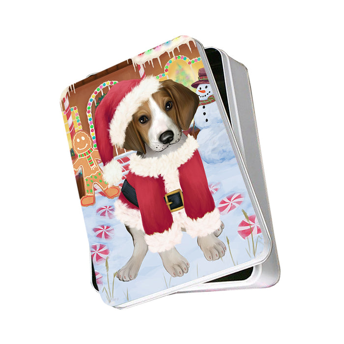 Christmas Gingerbread House Candyfest Treeing Walker Coonhound Dog Photo Storage Tin PITN56521